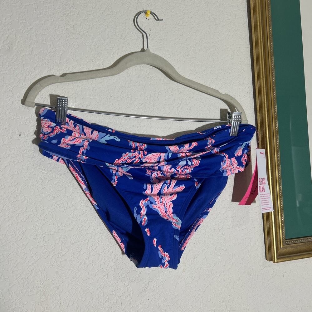 Lilly Pulitzer Women’s Blue Lagoon Sarong Hipster Bikini Bottom Size 12 NWT $78